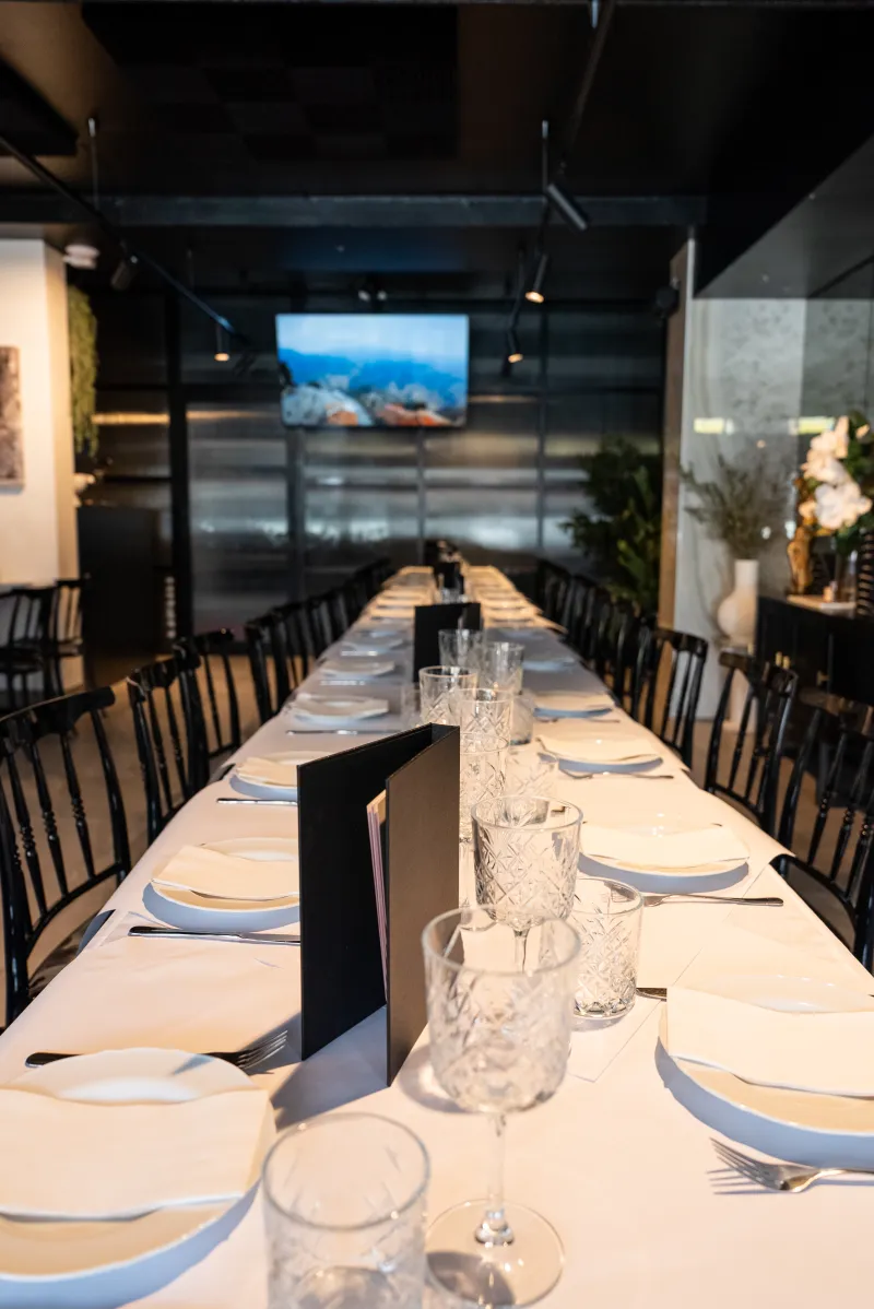Private dining in Sydney — a long private-dining table set at La Botte D'Oro Leichhardt