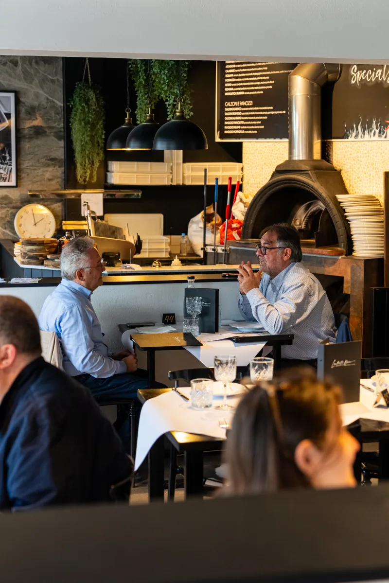 Corporate lunch in Leichhardt & Sydney — two guests meeting over lunch at La Botte D'Oro