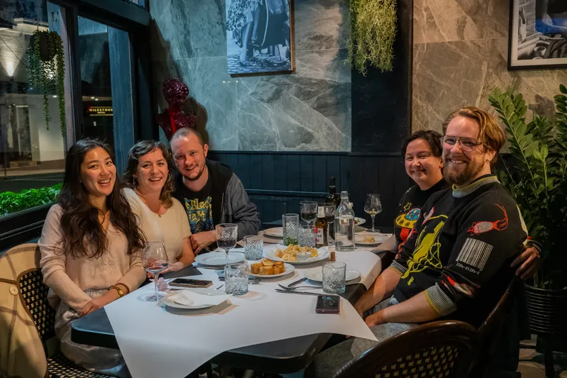 A table of friends over a long lunch at La Botte D'Oro, Leichhardt