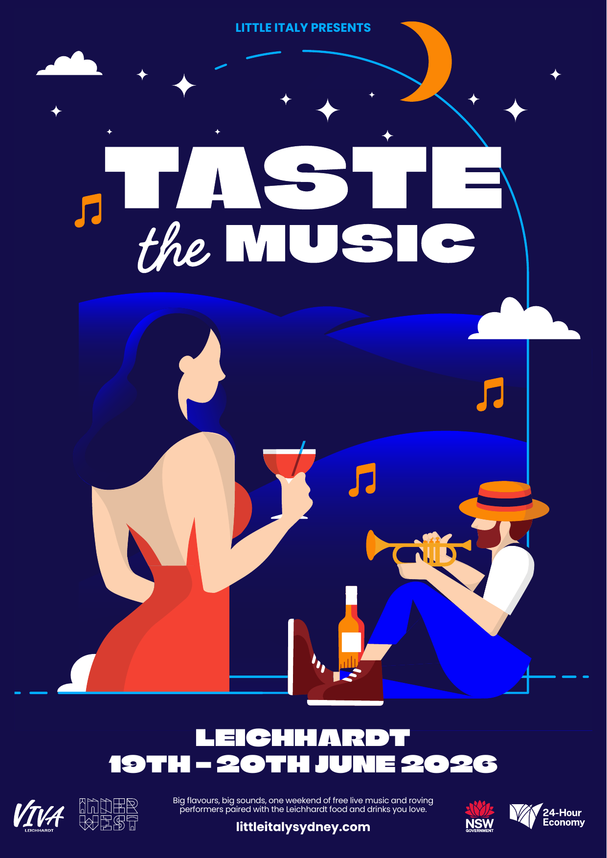 Taste the Music Leichhardt — Little Italy presents, 19th–20th June 2026 — official event poster